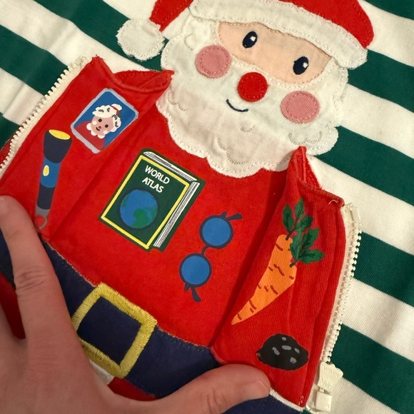 NWT Mini Boden Christmas Santa Zip Up Long Sleeve Shirt 3-4 years - Picture 4 of 9